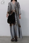 MUTEDANCE long buckle V -neck real silk dress MD22FW48 PM47